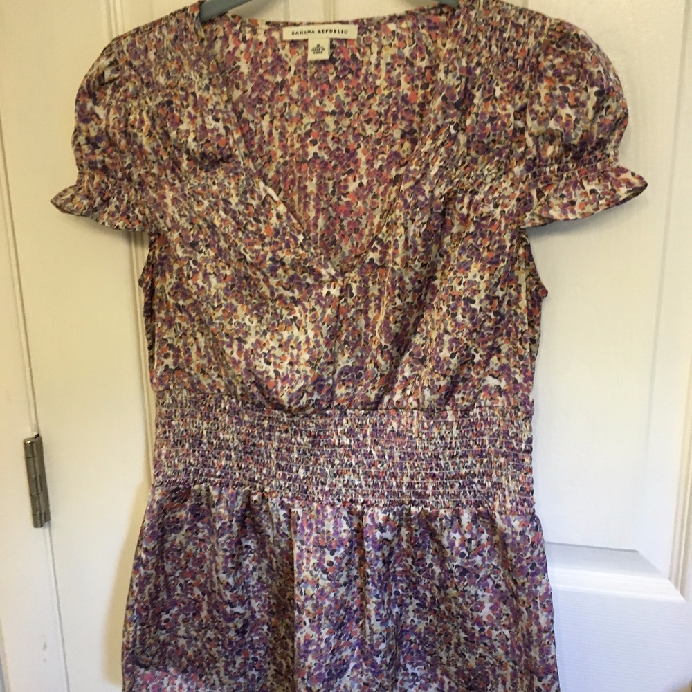 Banana Republic Shirred Blouse Size S