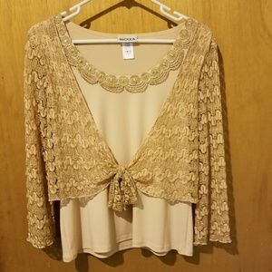 Gold lace top