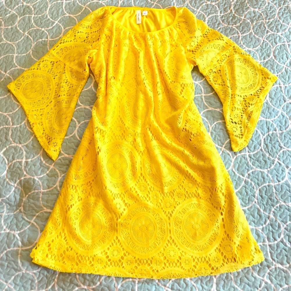 Boho Style Yellow Knitted Dress