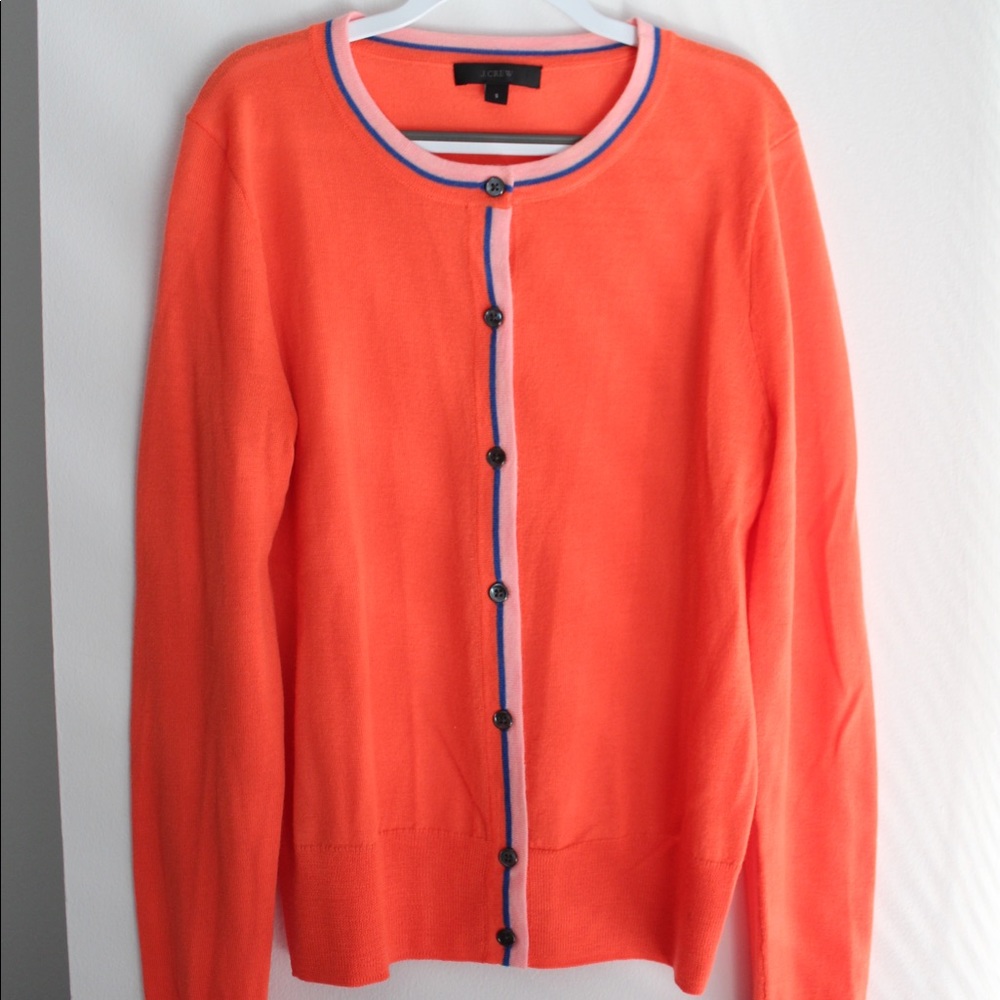 J.Crew orange Button Down Sweater