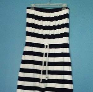 Gap,  strapless,striped maxi dress