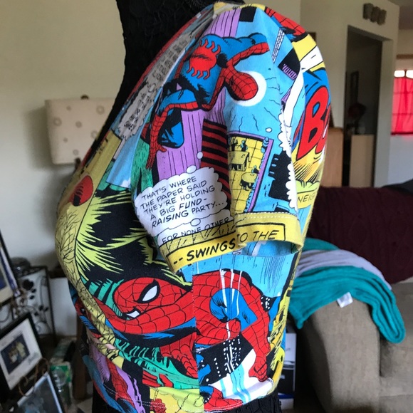 SPIDER MAN MARVEL COMICS CROP TOP COMIC STRIP - Picture 5 of 7