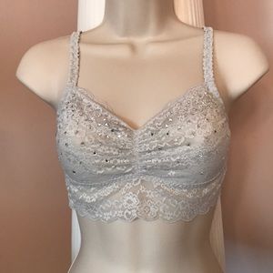 VS Pink Gray lace bralette
