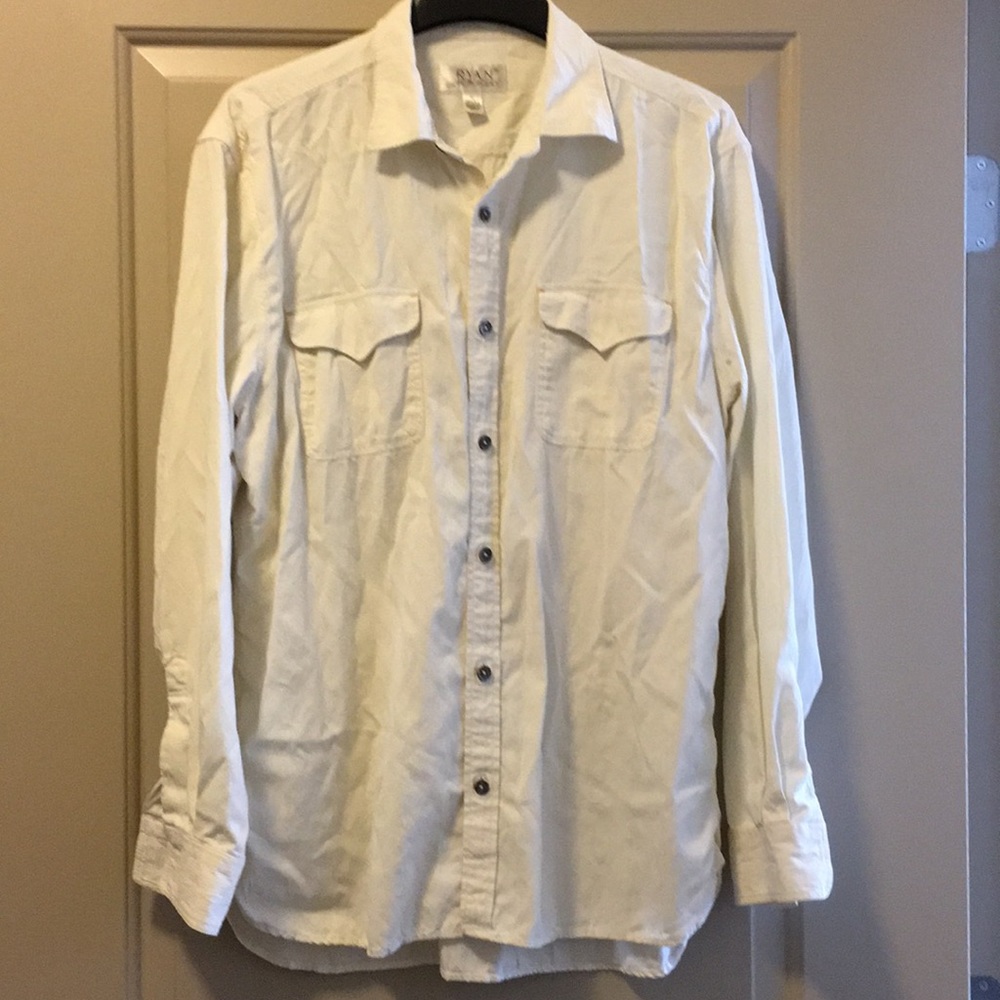 LG. White long sleeve shirt. Ryan Michael.