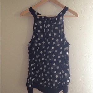 Black and white polka dot tank
