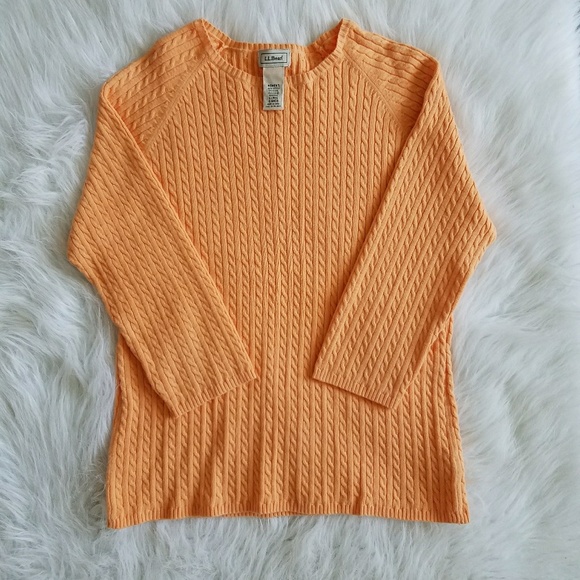 L.L. Bean orange quarter sleeve sweater - Picture 1 of 4