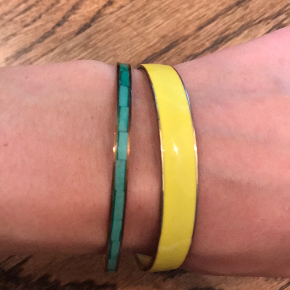 J. Crew Yellow and Turquoise Stack Bracelets
