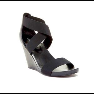 {BCBG} Like- New Black Wedge Sandals