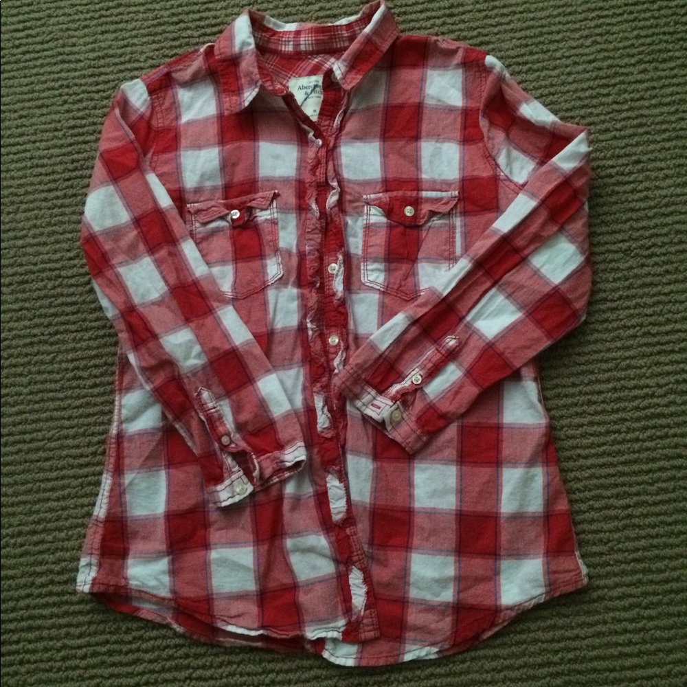 👚EUC Abercrombie button down 3/4 sleeve size Med