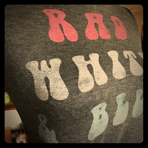 LOL VINTAGE TANK TOP RAD WHITE & BLUE - Picture 1 of 6