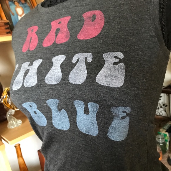 LOL VINTAGE TANK TOP RAD WHITE & BLUE - Picture 4 of 6