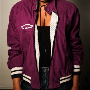 90's Style Purple and Polka dot Reversible Jacket