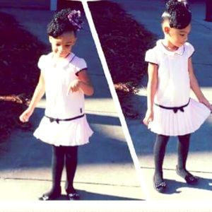 Pink and Black Pleated Dress