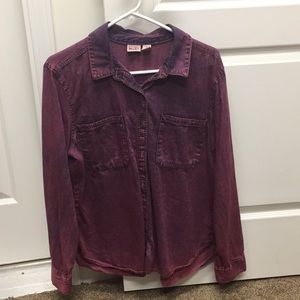 Maroon button up