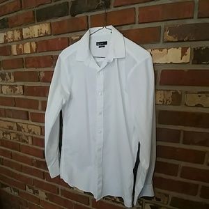 Bar III White Stretch Slim Fit Shirt