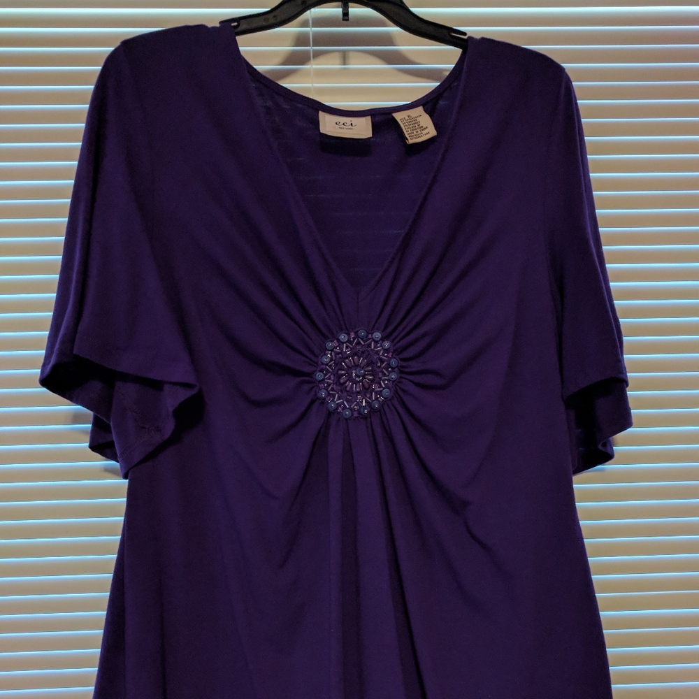 Purple Patterned Blouse