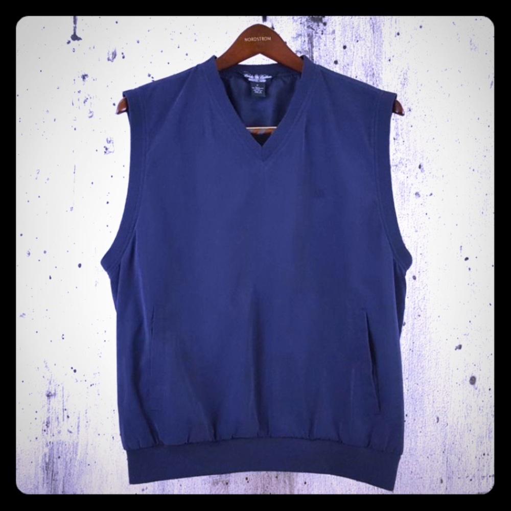 Brooks Brothers Navy Sleeveless V-Neck