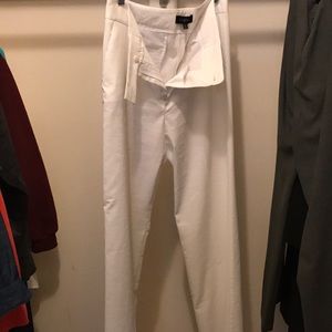 White linen dress pants