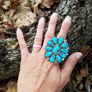 💥SOLD💥Navajo Sterling Turquoise Statement Ring
