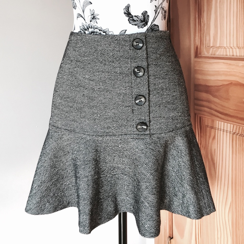 Trina Turk Women's Wool Blend Lined Tweed Skirt 0