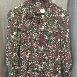 NEW Eddie Bauer sheer floral blouse