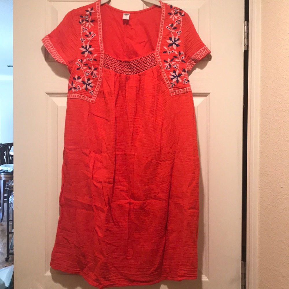 Red Aztec print dress