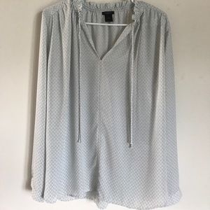 Ann Taylor Long Sleeve Chiffon Blouse