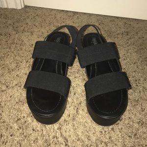 Thick strapped platform sandals