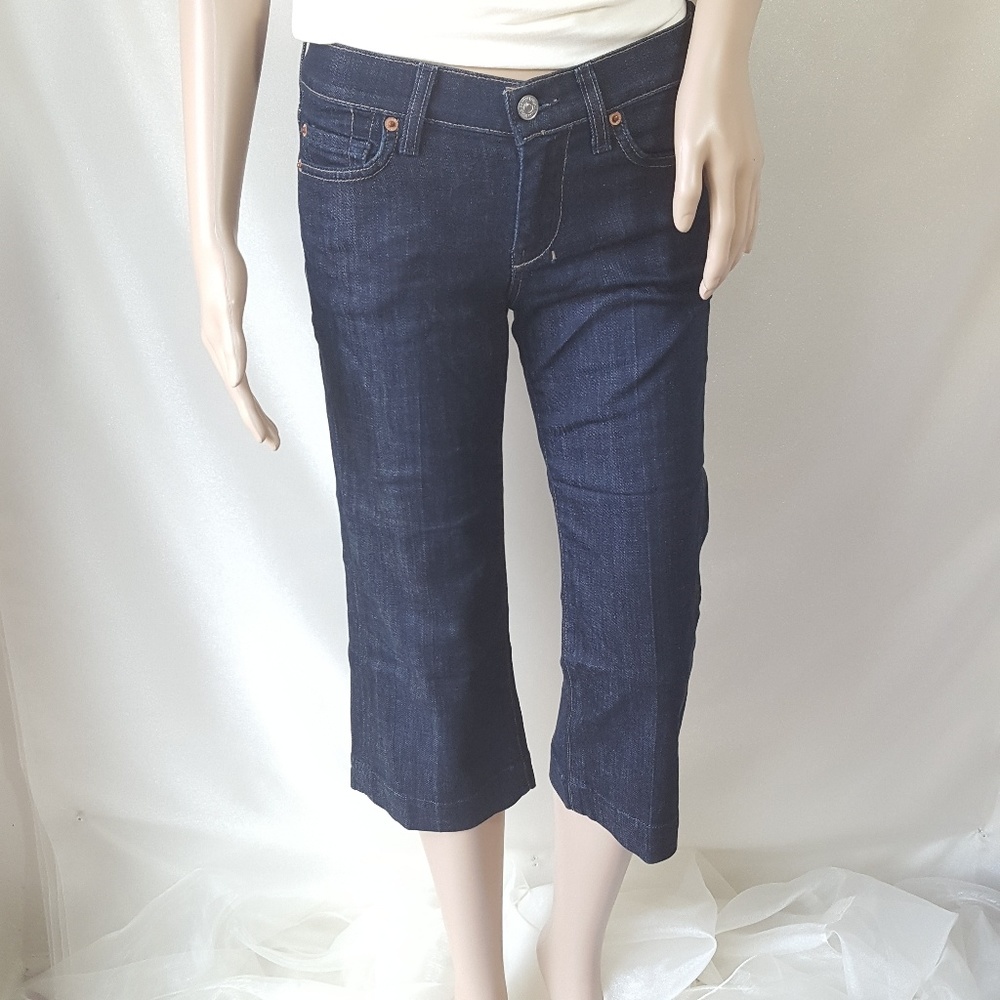 7 For All Man Kind Dojo Capri Sz 26 Dark Wash Jean