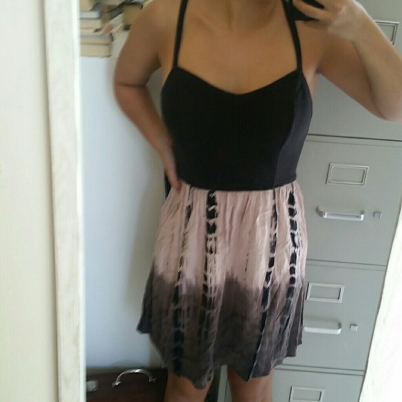 Light Pink/ Brown Ombre Cut Out Back Dress - Picture 5 of 6