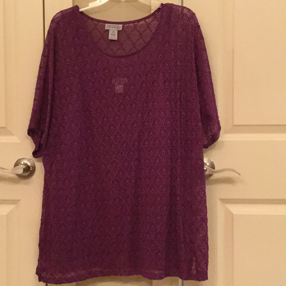 Sheer Lace top with attached under-shell