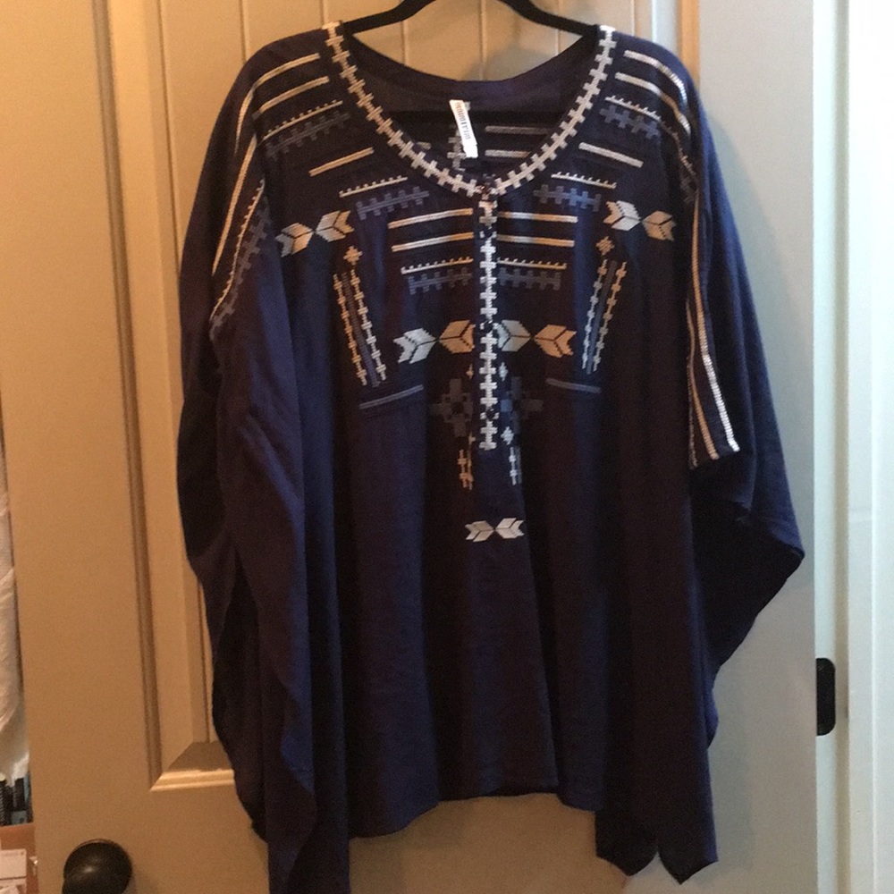Embroidered Navy Tunic