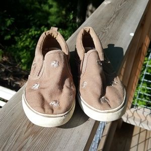 Janie and jack elephant embroidered pull on shoes