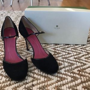 Black Suede Kate Spade Mary Janes
