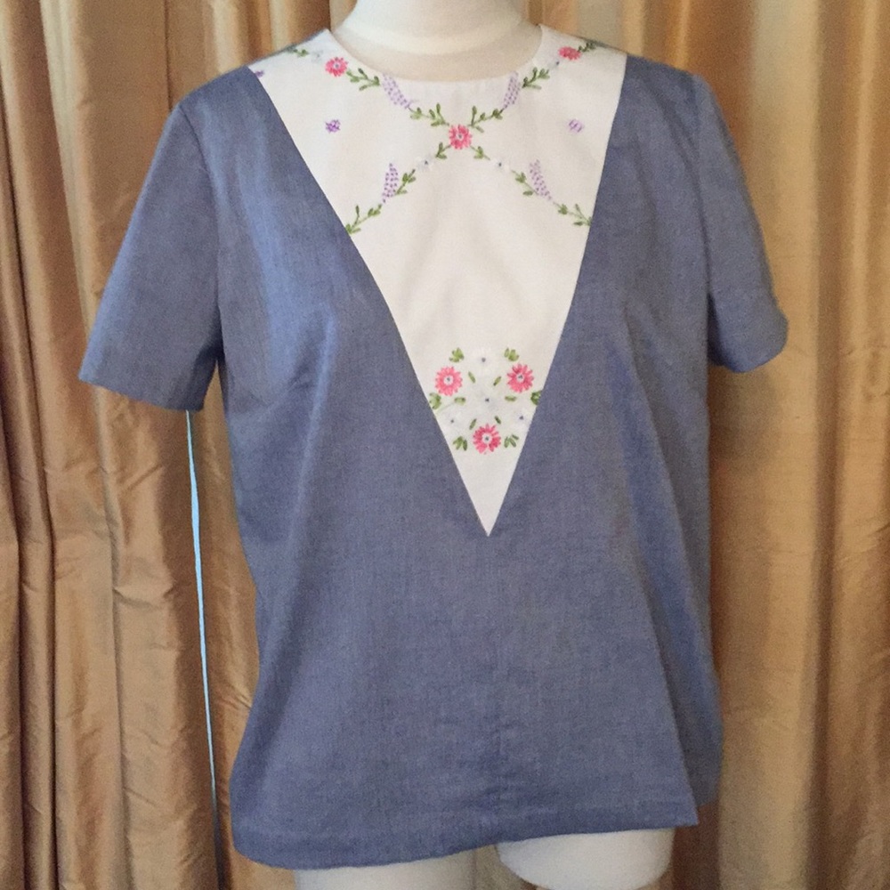 Ladies top - upcycled vintage linen