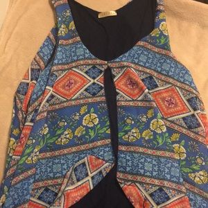 Printed flowy tank top