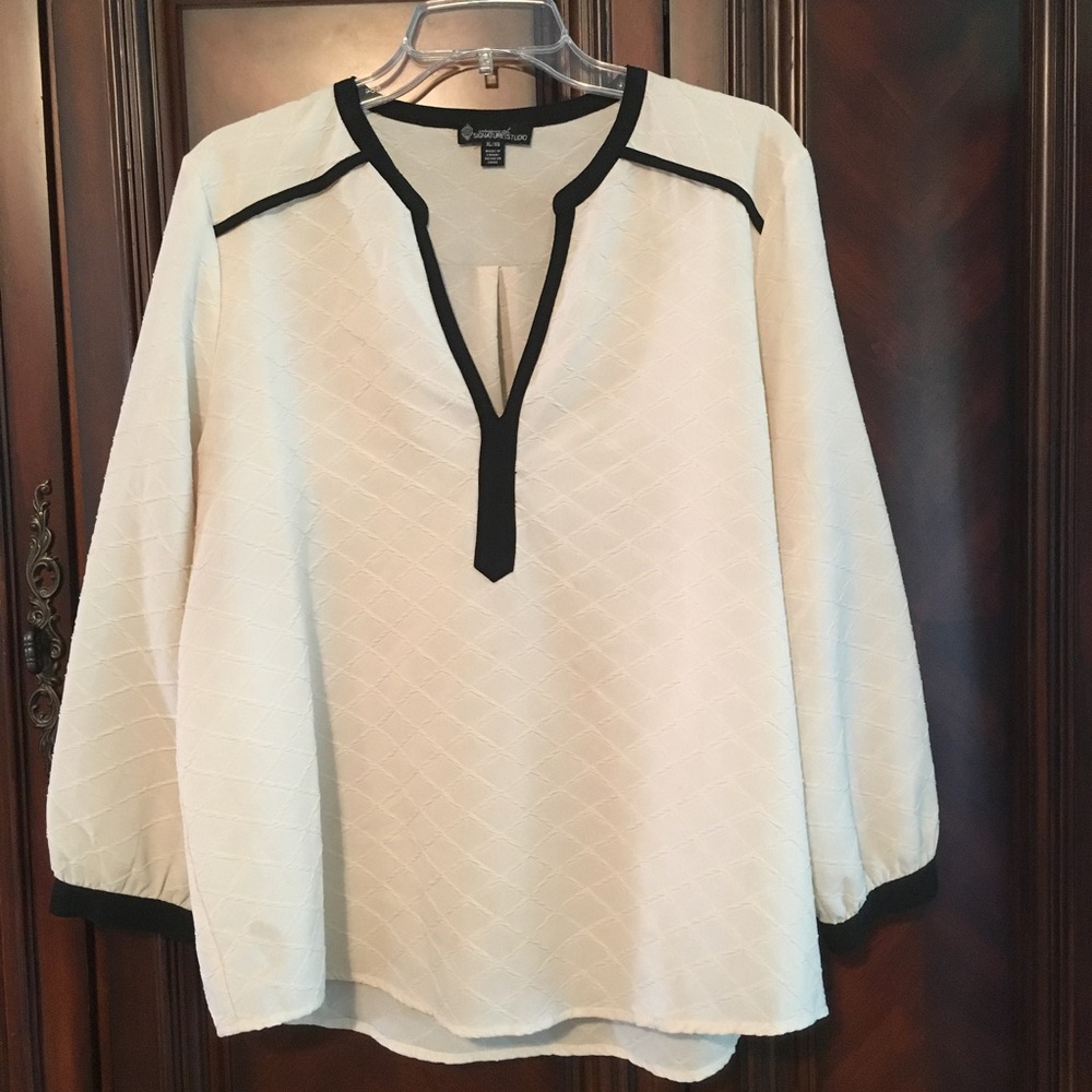 Very Pretty Cream and Black Blouse