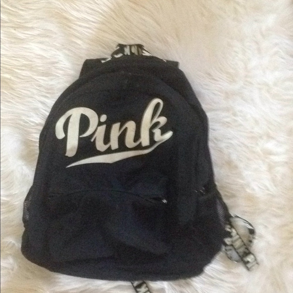 Pink Victoria secret backpack black and white