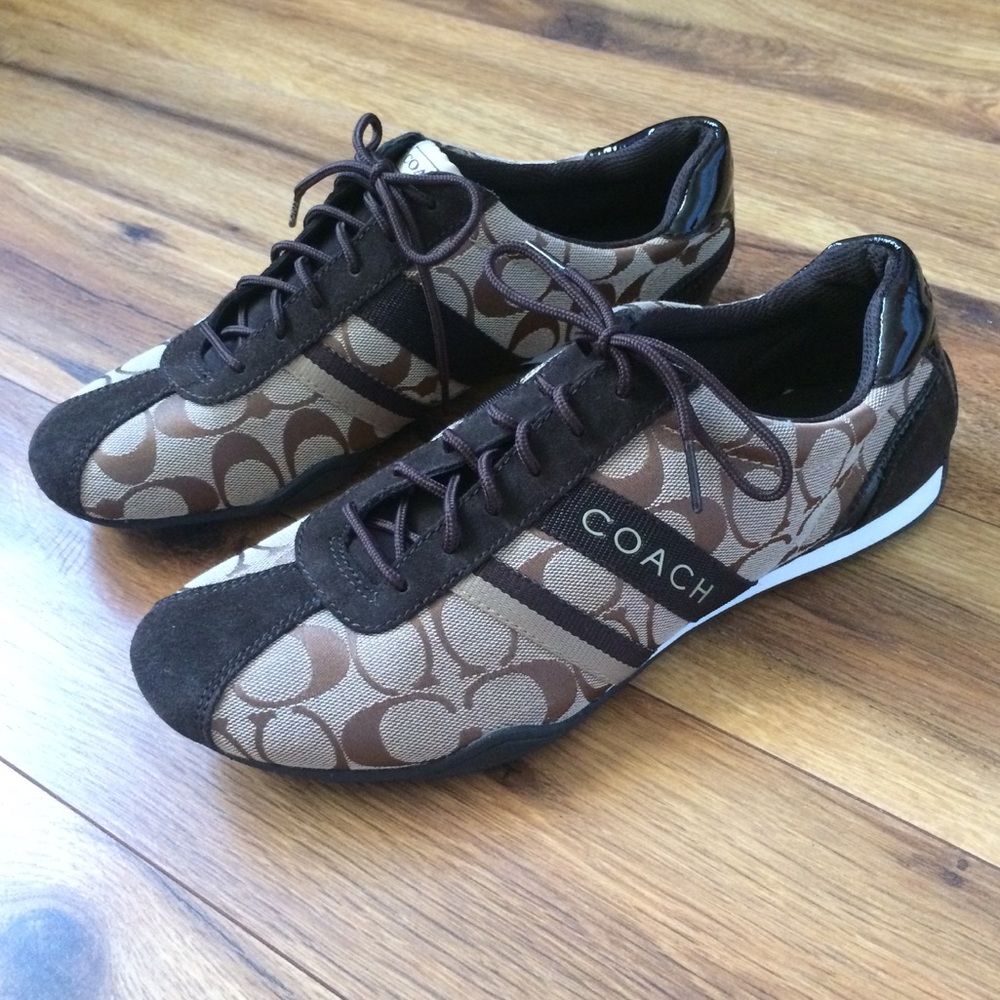Brown Coach Sneakers (Canvas and suede)