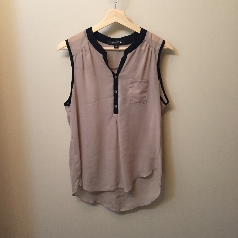 Sheer Chiffon Tan Blouse