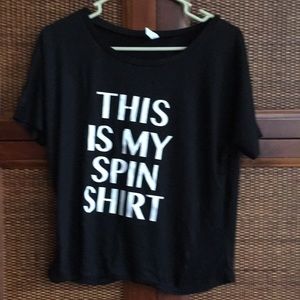 Bella brand new open back shirt spin class workout