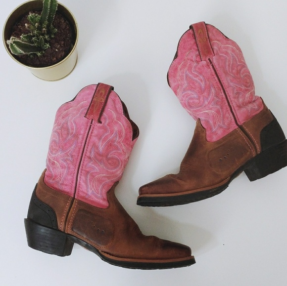 Tony Lama Shoes - Pink Top Tony Lama Western Cowgirl Boots
