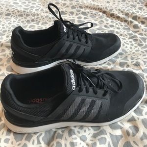 Black adidas running shoes