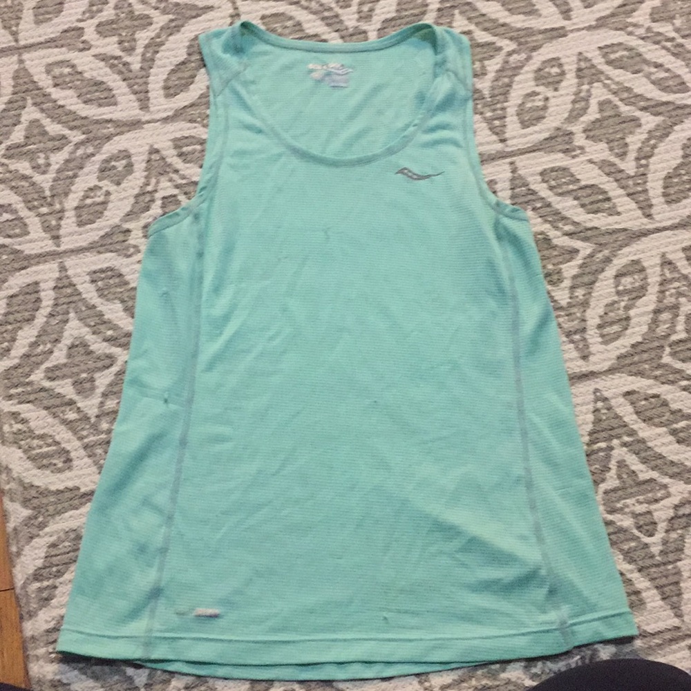 Teal running tank