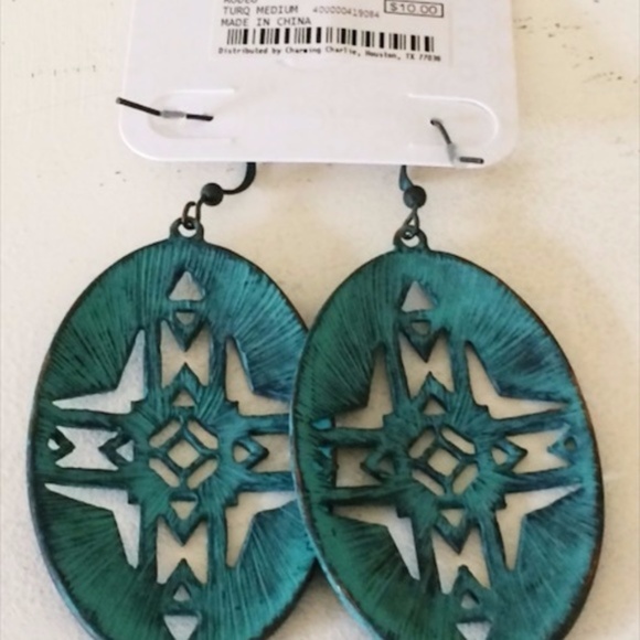 Patina Tribal Earrings - Picture 2 of 2