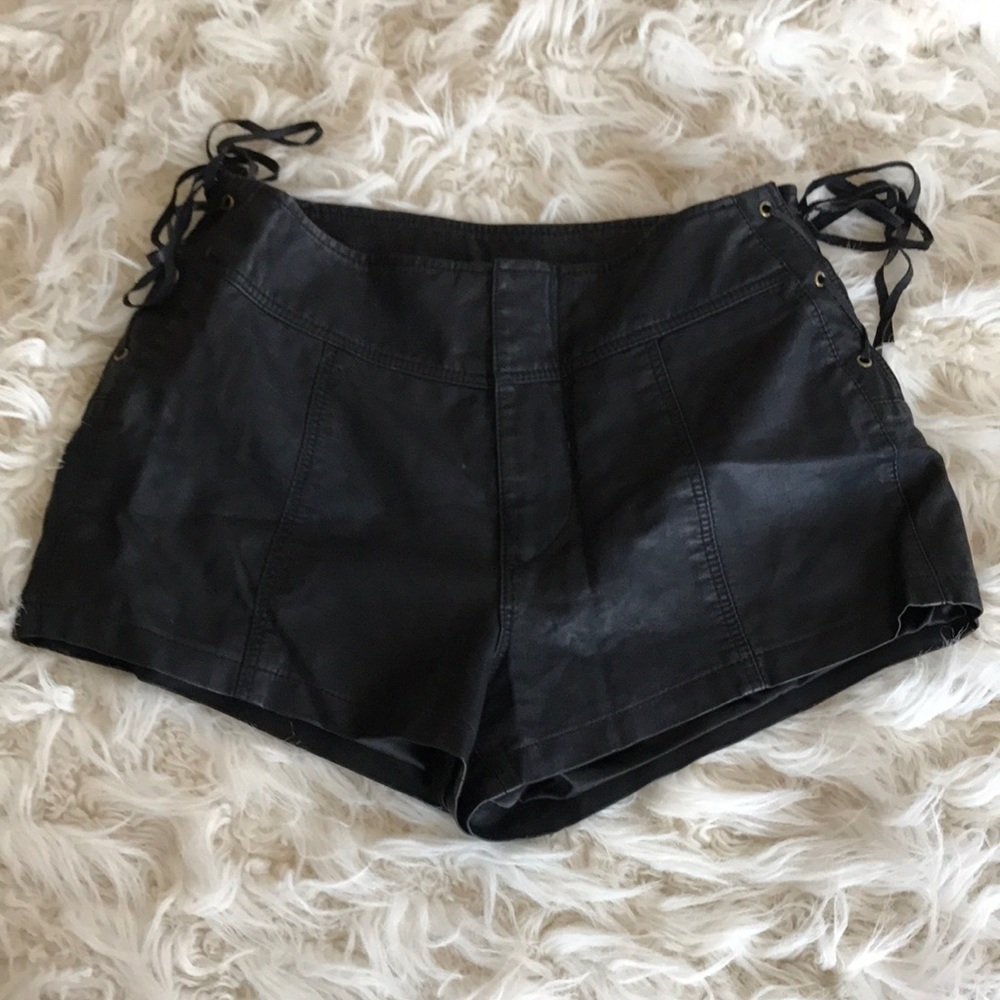 Free People Leatherlike shorts