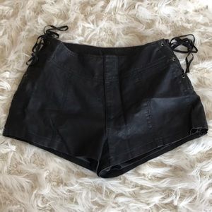 Free People Leatherlike shorts