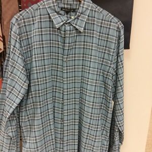 Light blue plaid mens shirt