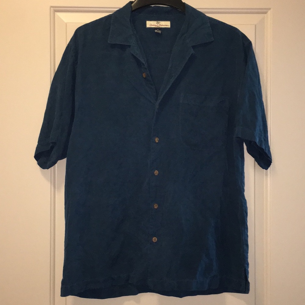 Tommy Bahama coral short sleeve.