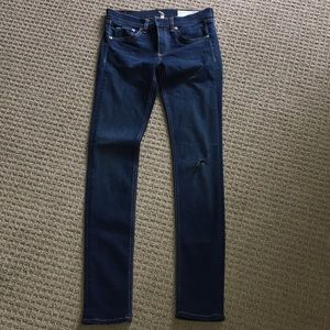 Rag and bone skinny dark rinse jeans 25